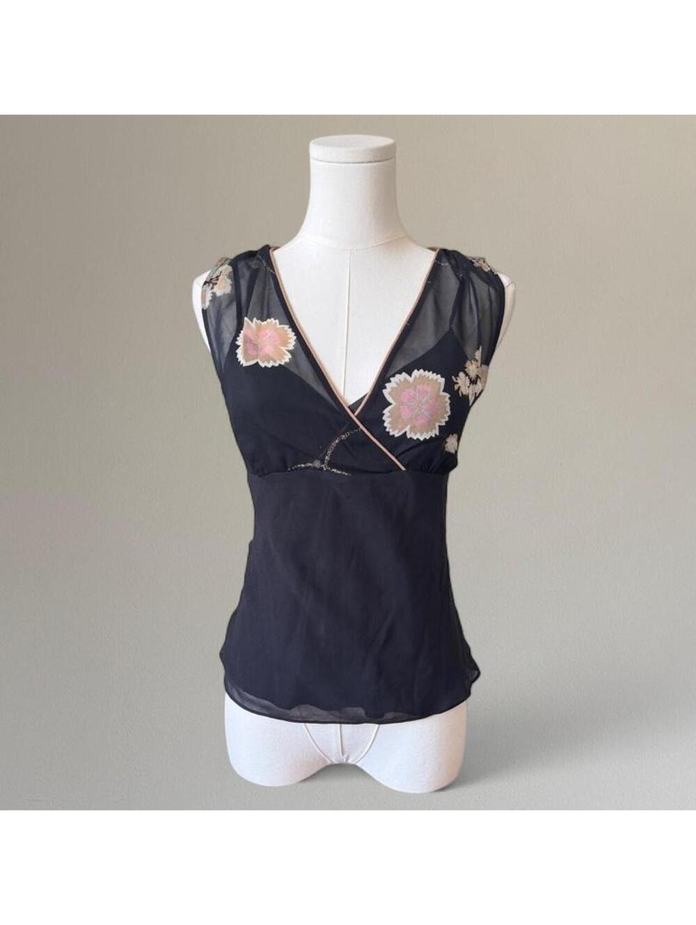 100% silk floral sleeveless top from Max Studio.